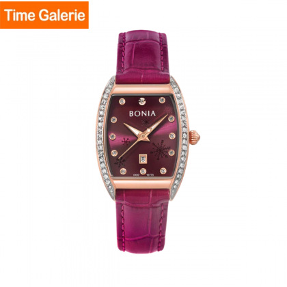 Bonia Snow Flakes Pattern BNB10773-2567S Purple Leather Strap Women Watch Bonia Snow Flakes Pattern BNB10773-2567S Purple Leather Strap Women Watch