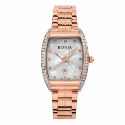 Bonia Snow Flakes Pattern BNB10772-2517S Rose Gold Stainless Steel Strap Women Watch Bonia Snow Flakes Pattern BNB10772-2517S Rose Gold Stainless Steel Strap Women Watch