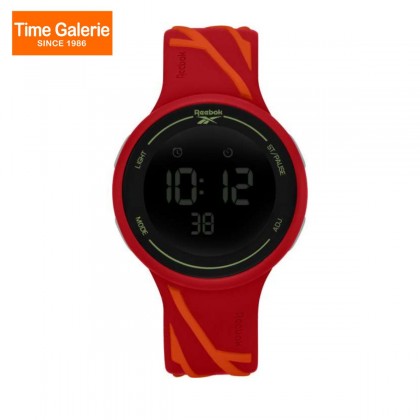 Reebok RV-ELI-G9-PRIR-BB Black Grey Dial Red and Orange Silicone Watch Strap Digital Men Watch