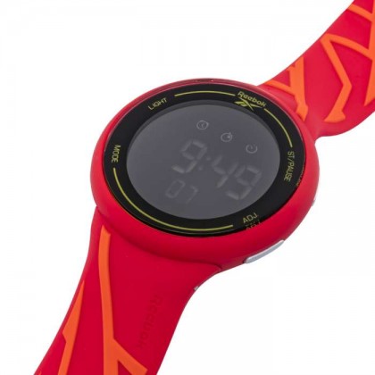 Reebok RV-ELI-G9-PRIR-BB Black Grey Dial Red and Orange Silicone Watch Strap Digital Men Watch