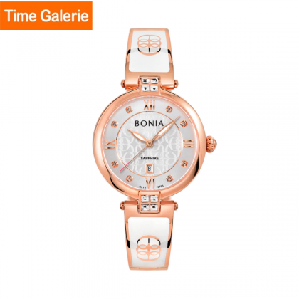 Bonia La Luna BNB10755-2517S White Stainless Steel Strap Women Watch
