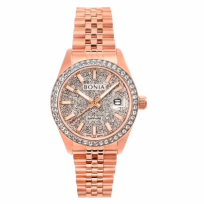 Bonia Elegance BNB10810-2512S Rose Gold Stainless Steel Strap Women Watch