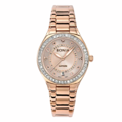 Bonia Elegance BNB10801-2577S Stainless Steel Strap with Rose Gold Dial Women Watch Bonia Elegance BNB10801-2577S Stainless Steel Strap with Rose Gold Dial Women Watch