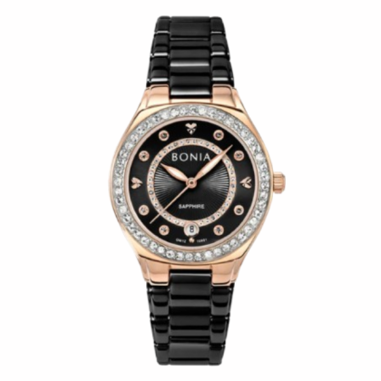 Bonia Elegance BNB10801-2037S Stainless Steel Strap with Black Dial Women Watch Bonia Elegance BNB10801-2037S Stainless Steel Strap with Black Dial Women Watch