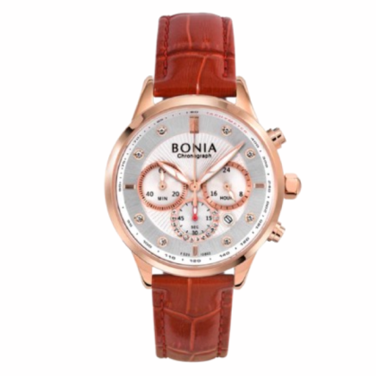 Bonia Chronograph BNB10802-2517C Three Eyes Red Leather Strap Women Watch Bonia Chronograph BNB10802-2517C Three Eyes Red Leather Strap Women Watch