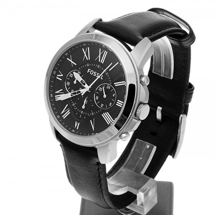 Fossil FS4812 Grant Chronograph Black Leather Casual Men Watch