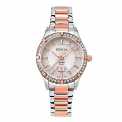 Bonia Elegance BNB10775-2617S Rose Gold/ Silver Stainless Steel Strap Women Watch Bonia Elegance BNB10775-2617S Rose Gold/ Silver Stainless Steel Strap Women Watch