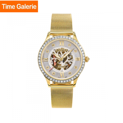 Bonia BNB10794-2213S Mia Floral Stainless Steel Strap/White Dial Women Watch Bonia BNB10794-2213S Mia Floral Stainless Steel Strap/White Dial Women Watch