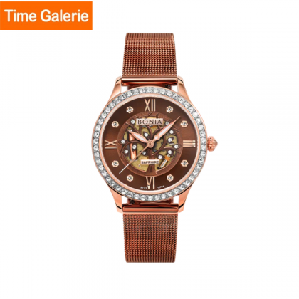 Bonia BNB10794-2043S Mia Floral Stainless Steel Strap/Brown Dial Women Watch