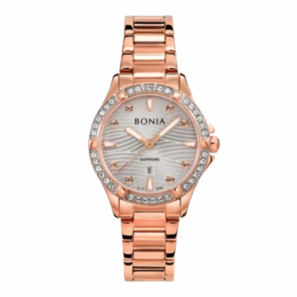 Bonia Elegance BNB10787-2517S Rose Gold Stainless Steel Strap Women Watch