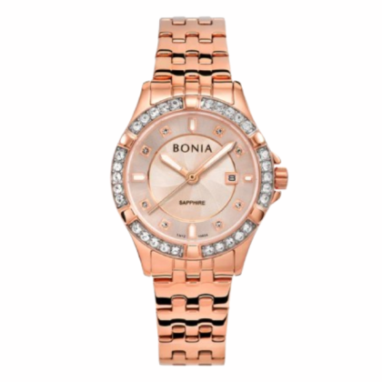 Bonia Elegance BNB10804-2577S Rose Gold Stainless Steel Strap Women Watch