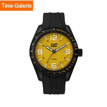 CAT Oceania LQ-161-21-732 Black Silicon Strap with Yellow Dial Analog Men's Watch CAT Oceania LQ-161-21-732 Black Silicon Strap with Yellow Dial Analog Men's Watch