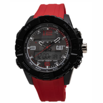 CAT MG-164-28-538 Red Silicon Strap Analog-Digital Men's Watch CAT MG-164-28-538 Red Silicon Strap Analog-Digital Men's Watch