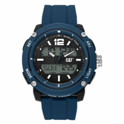 CAT POWER A MF-145-26-136 BLUE DIGITAL AND ANALOG BLACK DIAL BLUE SILICONE STRAP MEN WATCH