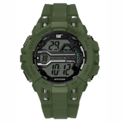 CAT BOLT DIGITAL OA-137-23-343 MILITARY GREEN POLYURETHANE STRAP MEN WATCH