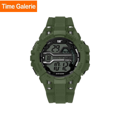 CAT BOLT DIGITAL OA-137-23-343 MILITARY GREEN POLYURETHANE STRAP MEN WATCH