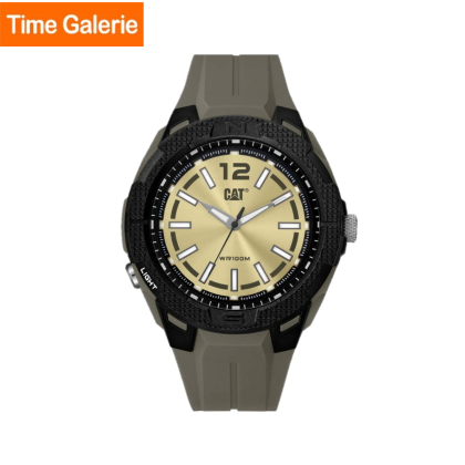 CAT Phoenix P9-150-25-721 Gold Brown Dial Brown Rubber Strap Analog Men Watch 