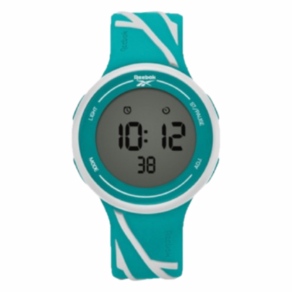 REEBOK Elements Ignite RV-ELI-U9-PWIT-WT Black Grey Dial White and Teal Silicone Watch Strap Digital Unisex Watch REEBOK Elements Ignite RV-ELI-U9-PWIT-WT Black Grey Dial White and Teal Silicone Watch Strap Digital Unisex Watch