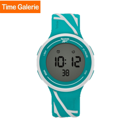REEBOK Elements Ignite RV-ELI-U9-PWIT-WT Black Grey Dial White and Teal Silicone Watch Strap Digital Unisex Watch REEBOK Elements Ignite RV-ELI-U9-PWIT-WT Black Grey Dial White and Teal Silicone Watch Strap Digital Unisex Watch