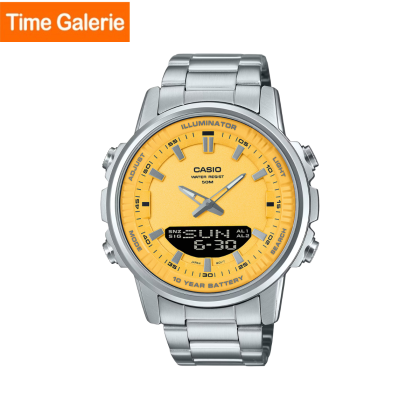 [10 Years Battery] Casio General AMW-880D-9AV Silver Stainless Steel Band Men Watch
