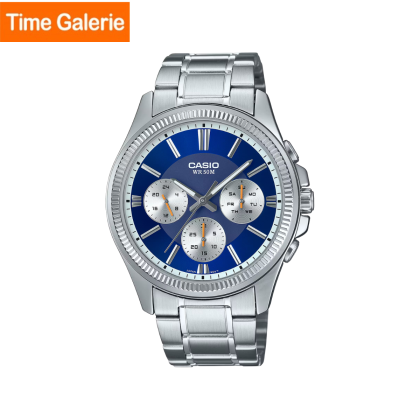 Casio Enticer MTP-1375D-2A1V Silver Stainless Steel Band Men Watch Casio Enticer MTP-1375D-2A1V Silver Stainless Steel Band Men Watch