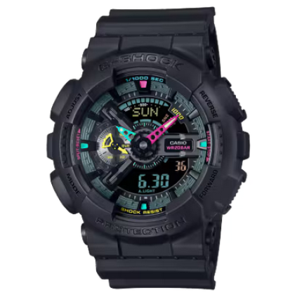 Casio G-Shock Multi-Fluorescent Accents Series GA-110MF-1A Black Resin Band Men Sports Watch Casio G-Shock Multi-Fluorescent Accents Series GA-110MF-1A Black Resin Band Men Sports Watch