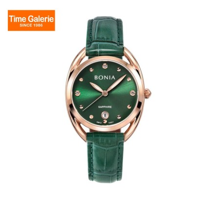 Bonia Women Elegance BNB10821-2597 Green Leather Strap Casual Watch