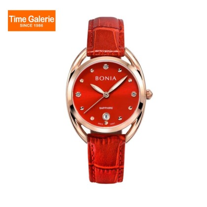 Bonia Women Elegance BNB10821-2567 Red Leather Strap Casual Watch Bonia Women Elegance BNB10821-2567 Red Leather Strap Casual Watch