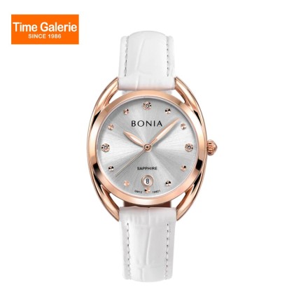 Bonia Women Elegance BNB10821-2517 White Leather Strap Casual Watch Bonia Women Elegance BNB10821-2517 White Leather Strap Casual Watch
