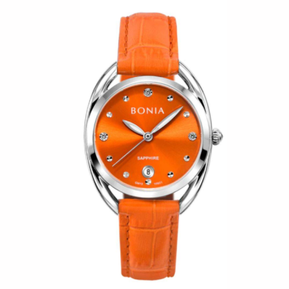 Bonia Women Elegance BNB10821-2327 Orange Leather Strap Casual Watch Bonia Women Elegance BNB10821-2327 Orange Leather Strap Casual Watch