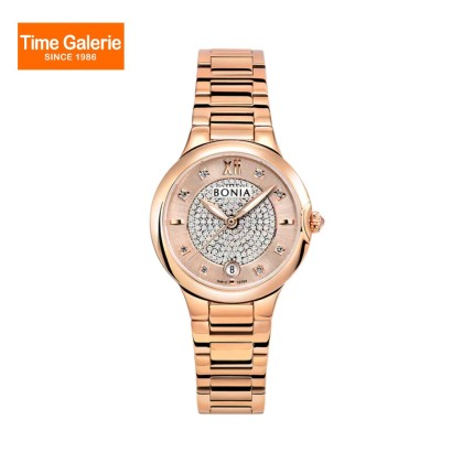 Bonia Elegance BNB10793-2573 Rose Gold Stainless Steel Strap Women Watch