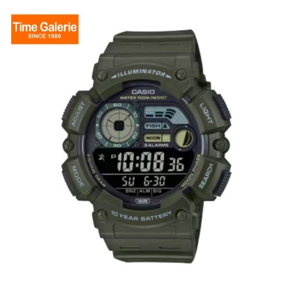 Casio General WS-1500H-3B Green Resin Band Men Watch Casio General WS-1500H-3B Green Resin Band Men Watch