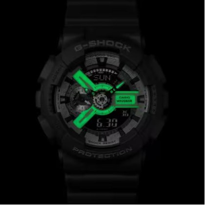 Casio G-Shock Hidden Glow Series GA-110HD-8A Analog-Digital Grey Resin Band Men Watch Casio G-Shock Hidden Glow Series GA-110HD-8A Analog-Digital Grey Resin Band Men Watch