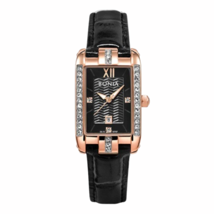 Bonia Women Elegance BNB10797-2533S Black Leather Strap Watch Bonia Women Elegance BNB10797-2533S Black Leather Strap Watch
