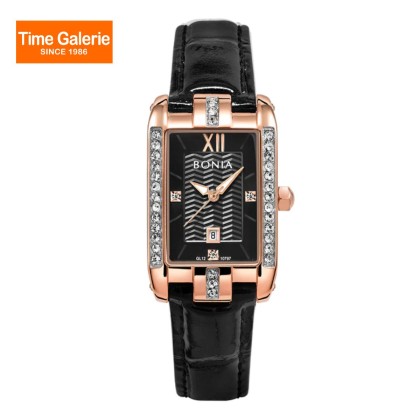 Bonia Women Elegance BNB10797-2533S Black Leather Strap Watch Bonia Women Elegance BNB10797-2533S Black Leather Strap Watch