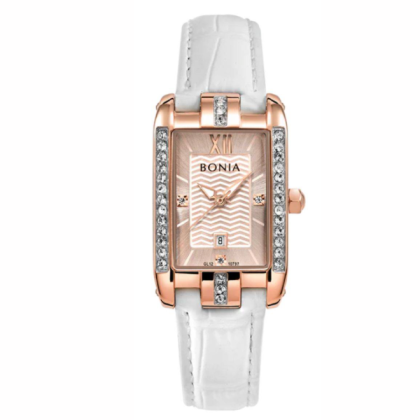 Bonia Women Elegance BNB10797-2573S White Leather Strap Watch Bonia Women Elegance BNB10797-2573S White Leather Strap Watch