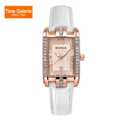 Bonia Women Elegance BNB10797-2573S White Leather Strap Watch Bonia Women Elegance BNB10797-2573S White Leather Strap Watch