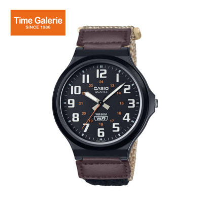 Casio Men's Analog Watch MW-240B-5BVDF Brown Cloth Strap Casio Men's Analog Watch MW-240B-5BVDF Brown Cloth Strap