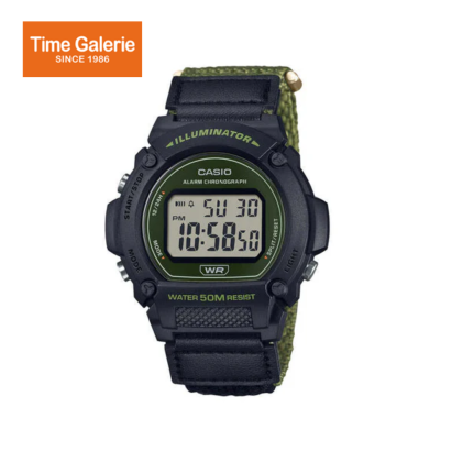 Casio Men's Digital Watch W-219HB-3AVDF Black Cloth Strap Sport Watch Casio Men's Digital Watch W-219HB-3AVDF Black Cloth Strap Sport Watch
