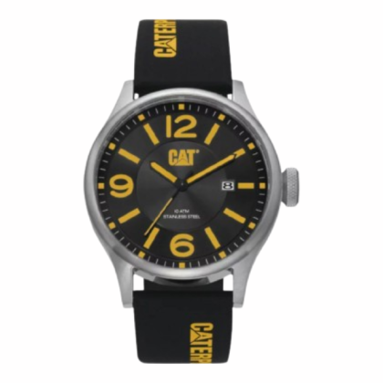 CAT DIAM QB-141-27-137 Black Yellow Silicone Strap l Analog Watch CAT DIAM QB-141-27-137 Black Yellow Silicone Strap l Analog Watch