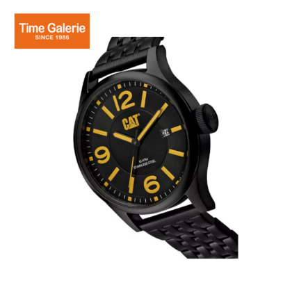 CAT DIAM QB-161-16-137 Black Yellow Stainless Steel l Analog Watch