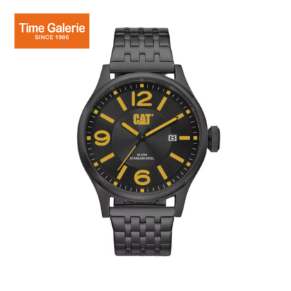 CAT DIAM QB-161-16-137 Black Yellow Stainless Steel l Analog Watch