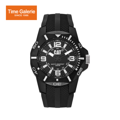 CAT Diver LR-161-21-131  Black & White  Silicone Strap  Analog Digital