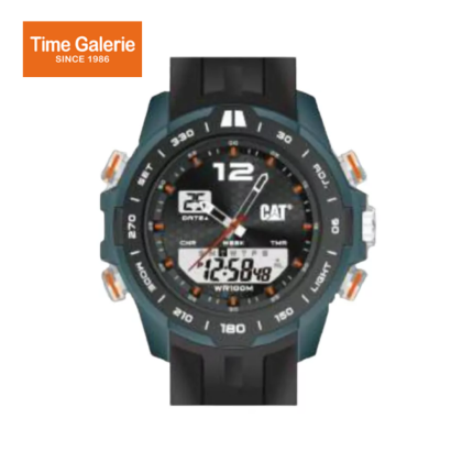 CAT HORIZON MH-155-21-138 Black Silicone Strap Analog Digital Watch CAT HORIZON MH-155-21-138 Black Silicone Strap Analog Digital Watch