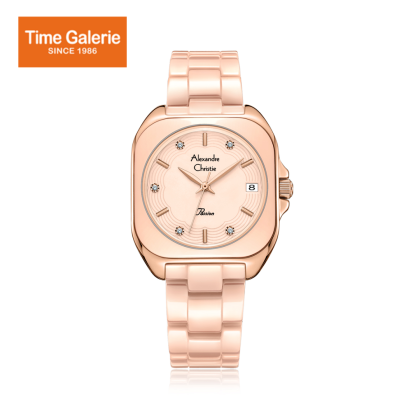 Alexandre Christie ALCW2B31LDBRGPN Stainless Steel Case with Steel + Ceramic Band Analog Women's Watch