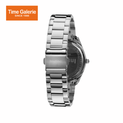 Instinc INS-DK05-SL-BK Silver Stainless Steel Band Men Watch