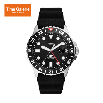 Fossil FS6036 Blue GMT Black Silicone Men Watch Fossil FS6036 Blue GMT Black Silicone Men Watch