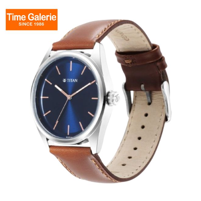 Titan Workwear 1866SL01 Blue Dial Leather Strap Quartz Men's Watch
