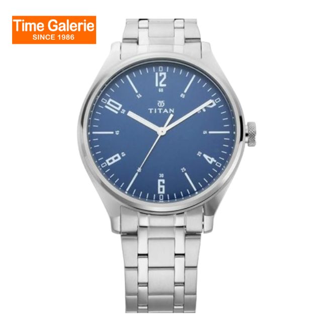 Titan 1802SM02 Analog Dial Blue Stainless Steel Men Watch