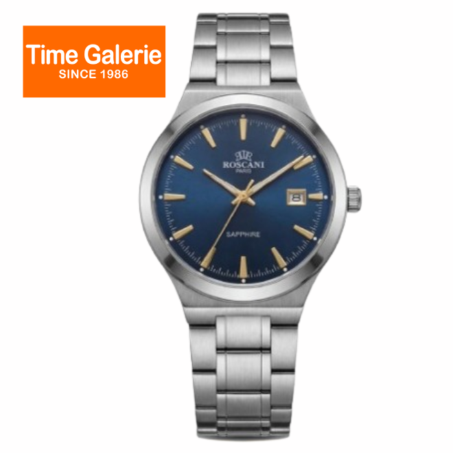 ROSCANI ROSW4559K8 BLUE DIAL 40MM DATE DISPLAY STAINLESS STEEL ANALOG ...